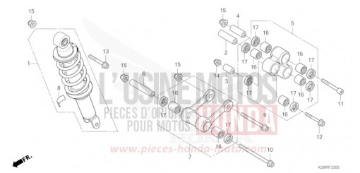 COUSSIN ARRIERE CRF125FS de 2025